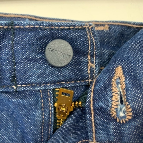 NWT Carhartt denim jeans blue flame resistant size 40 x32 zipper fly straight - Picture 6 of 7